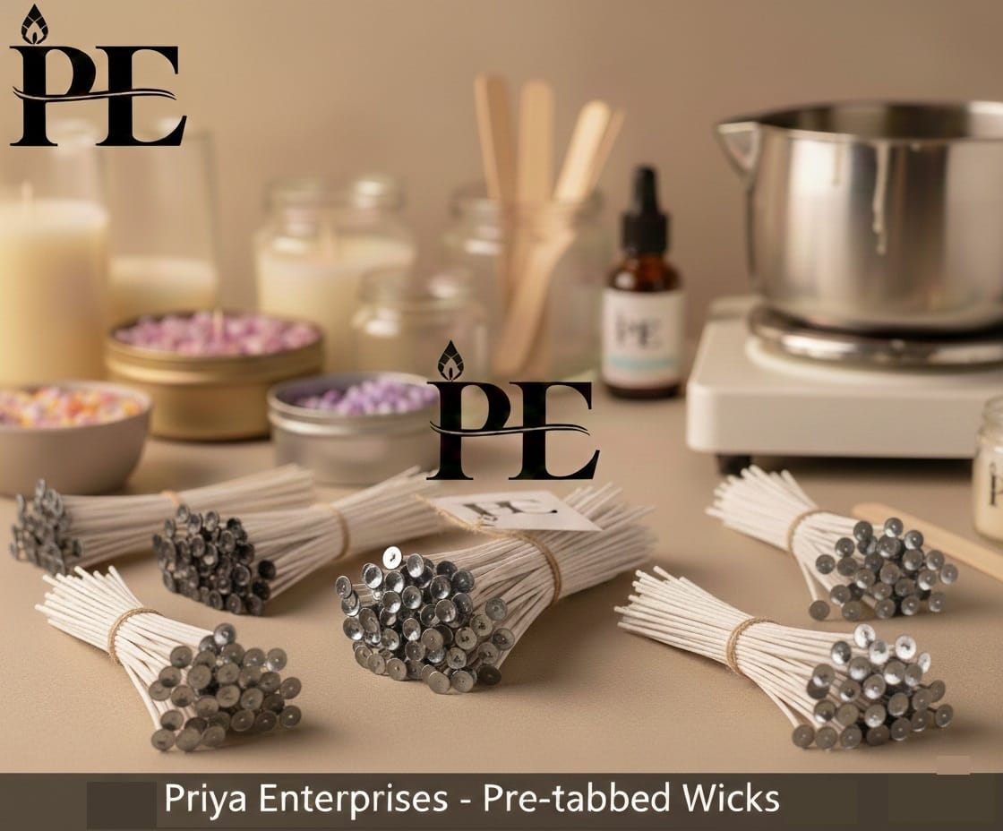 Pre tabbed Wax Coated Eco Braided Candle Wick