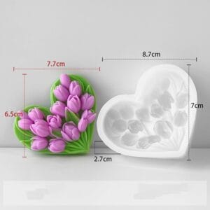 Silicon Mould – Heart Tulip (CM026)
