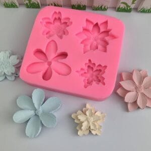 Silicon Mould – 4×1 multi flower topper