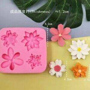 Silicon Mould – 4×1 multi flower topper