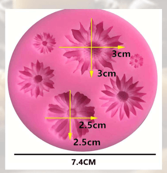 Silicon Mould - 6 flower topper (CM039)