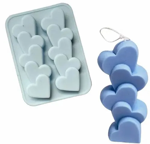 Silicon Mould - Heart Stick 2x1