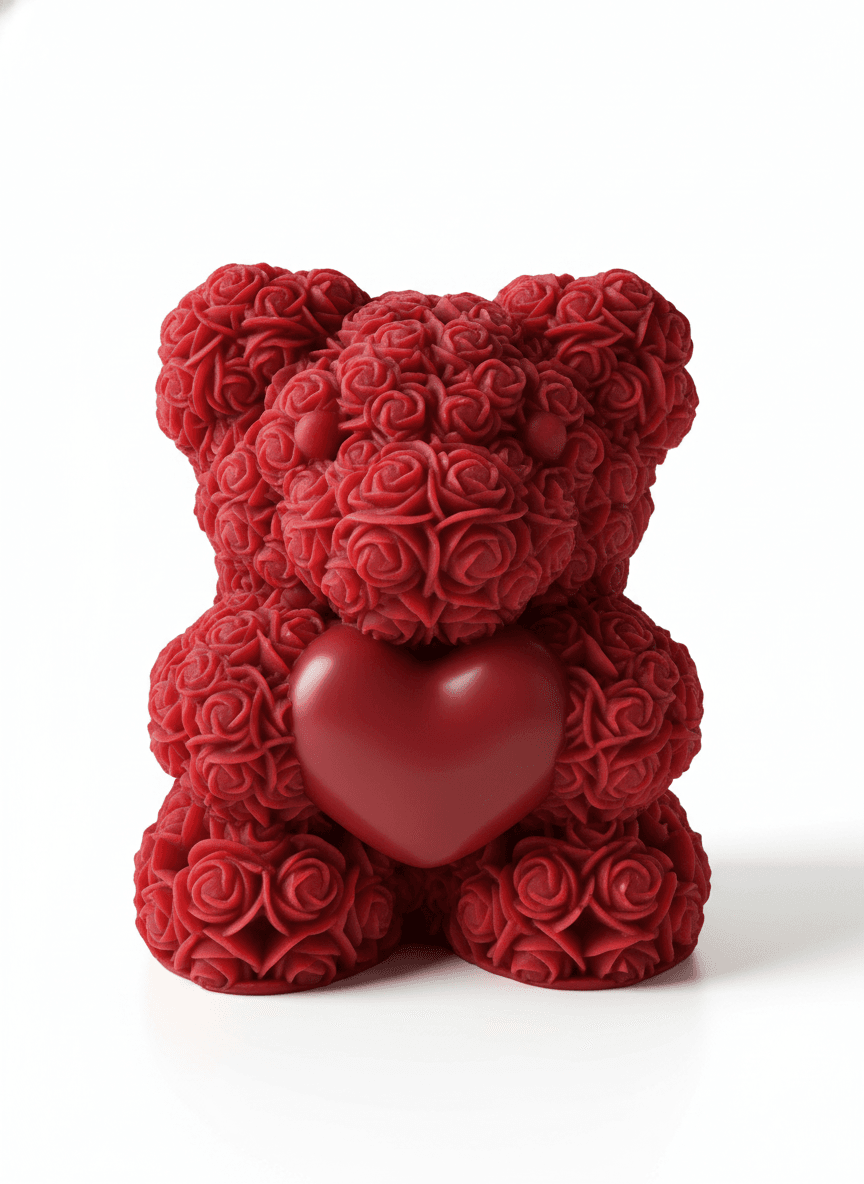 Silicon Mould- Rose Heart Teddy (CM148)