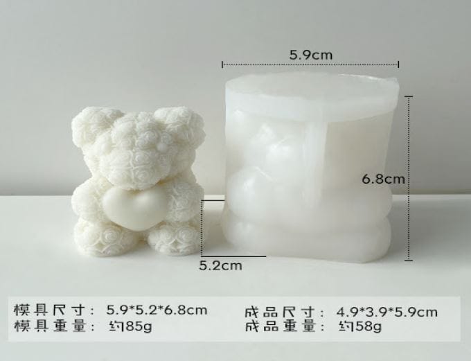 Silicon Mould- Rose Heart Teddy (CM148) - Image 3