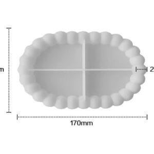 Silicon Mould for Concrete / Resin art | Designer Oval Plate CR016