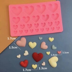 Silicon Mould - 25 Cavity Heart Topper (CM193)