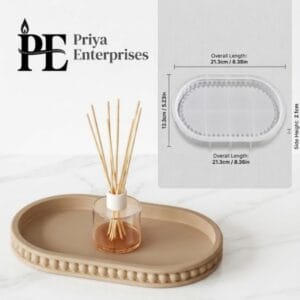 Silicon Mould for Concrete / Resin art | Tray with Beads Border (CR039)