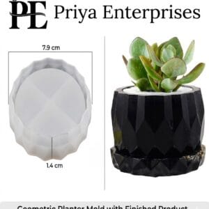 Silicon Mould for Concrete / Resin art | Diamond cut platter / coaster (CR042)