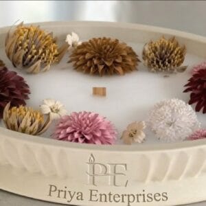 Silicon Mould for Concrete / Resin art | Striped oval deep tray (CR032)