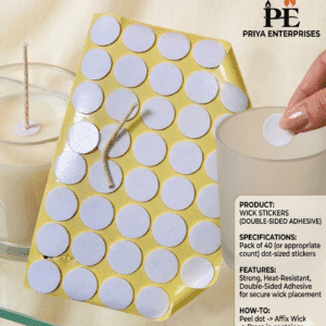 Double-Sided Candle Wick Stickers I 40 Dots per sheet