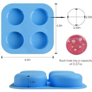 Silicon Mould | 4 Cavity Round – 75 gms